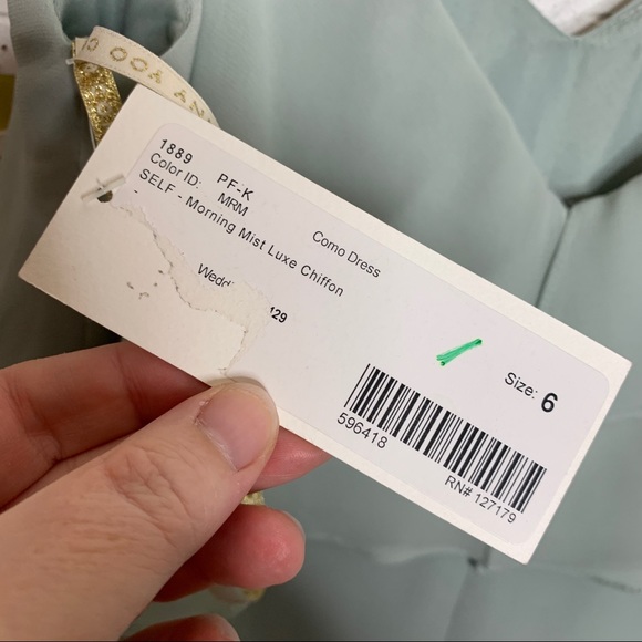 Jenny Yoo Morning Mist Flutter Top Maxi Dress NWT - Picture 9 of 11